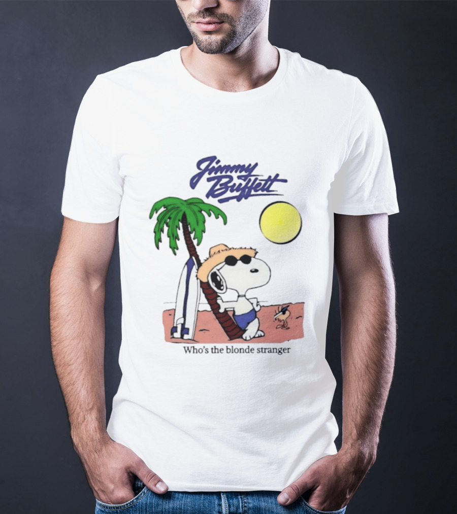 Jimmy Buffett Snoopy Who's The Blonde Stranger Surfing Palm Beach Moon T-Shirt