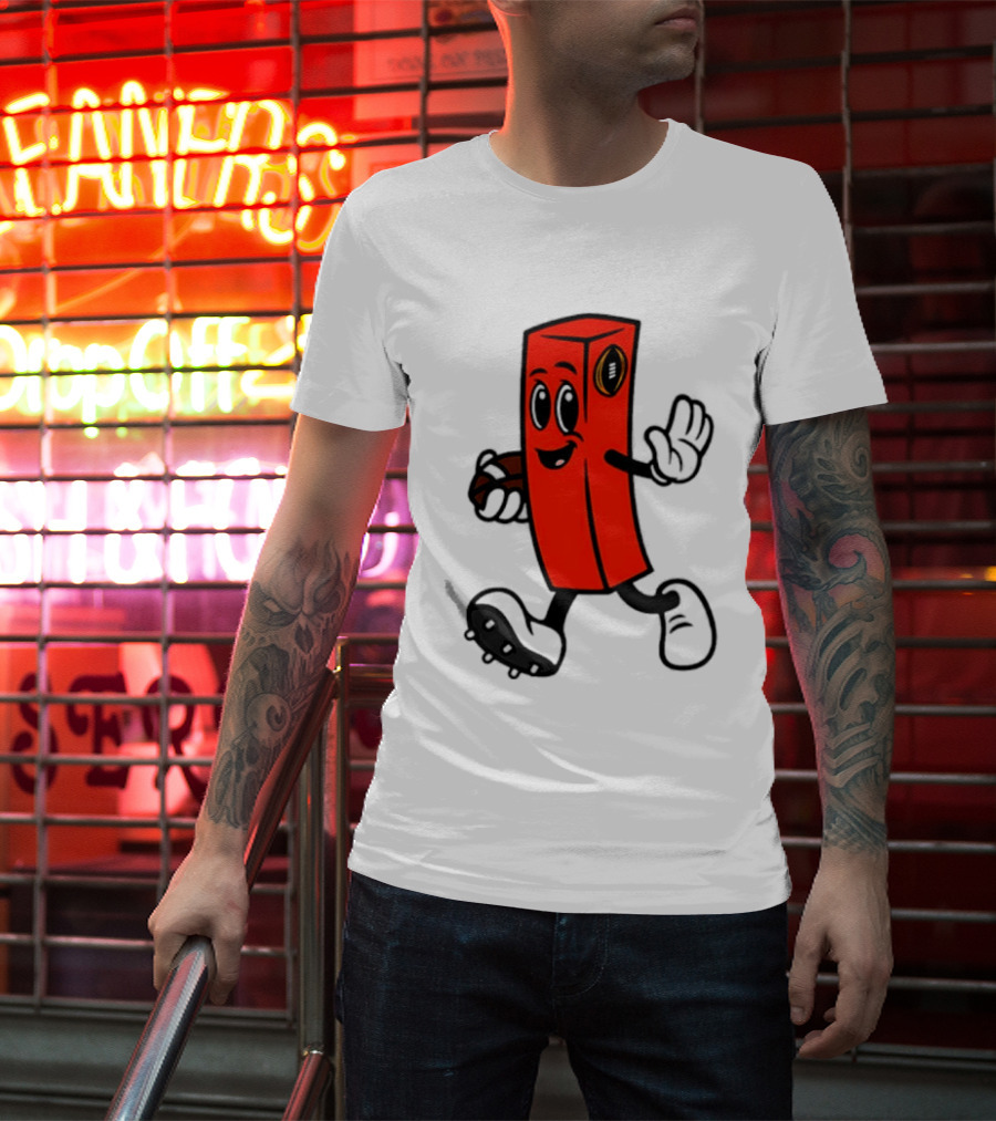 Perry Pylon Football Character With Cigar Walking T-Shirt