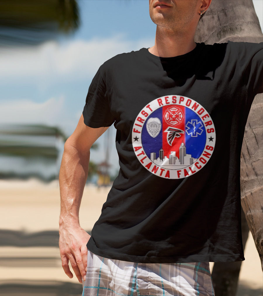 Atlanta Falcons First Responders 9.11 Never Forget Skyline T-Shirt