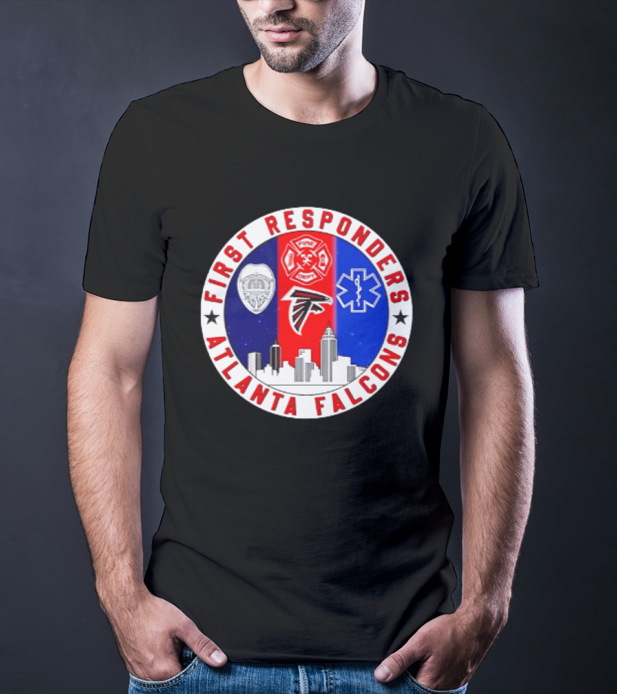 Atlanta Falcons First Responders 9.11 Never Forget Skyline T-Shirt