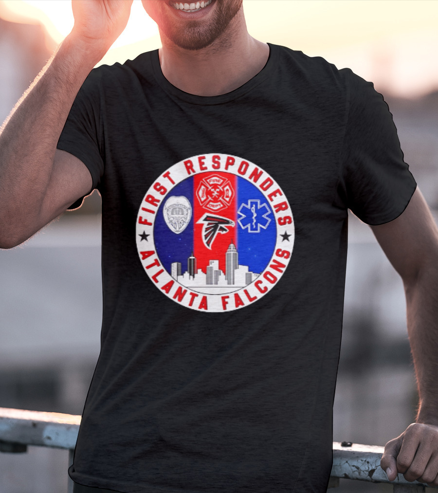 Atlanta Falcons First Responders 9.11 Never Forget Skyline T-Shirt