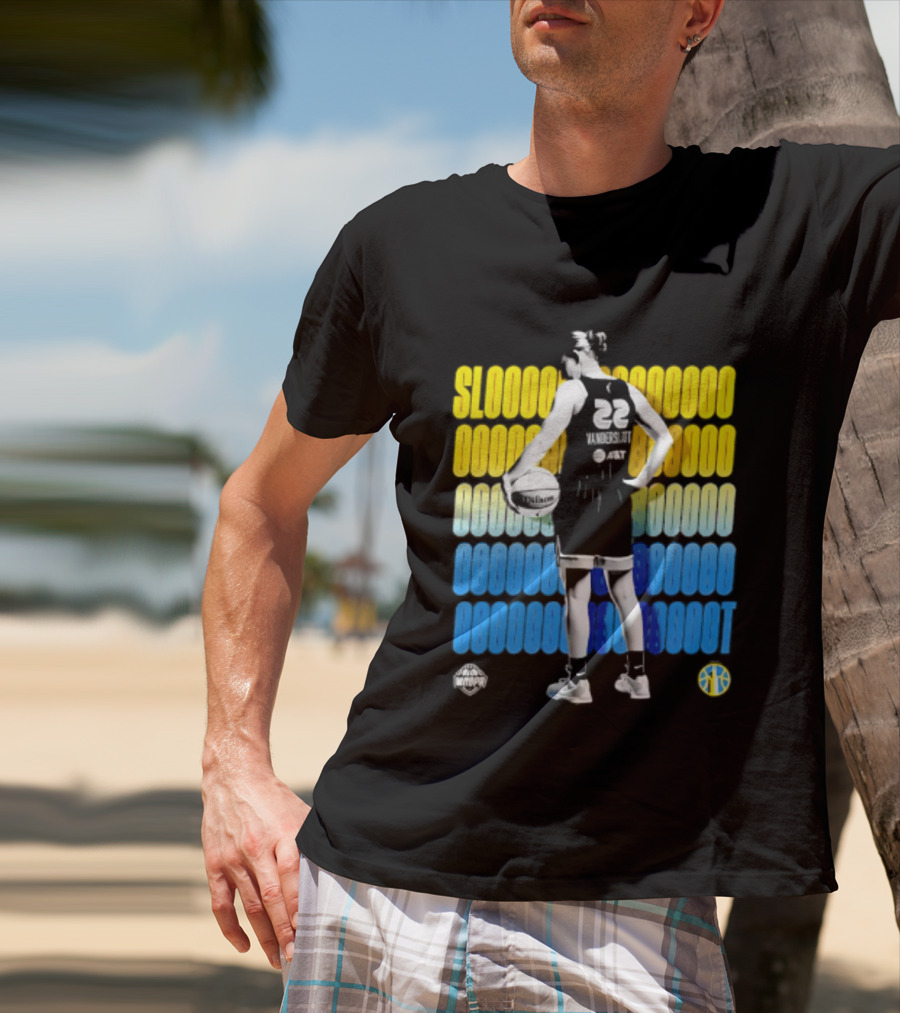 Chicago Sky Courtney Vandersloot Slooty 22 Blue Yellow Basketball T-Shirt