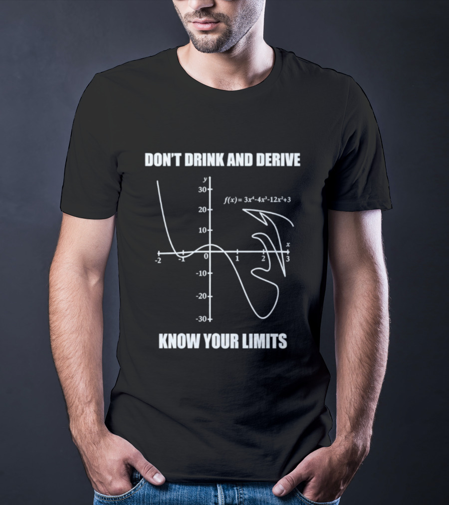 Don't Drink And Derive Math Graph Know Your Limits Equation Humor T-Shirt