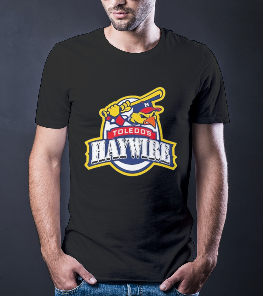 Toledo's Haywire Baseball Mascot With Bat And Cap H T-Shirt
