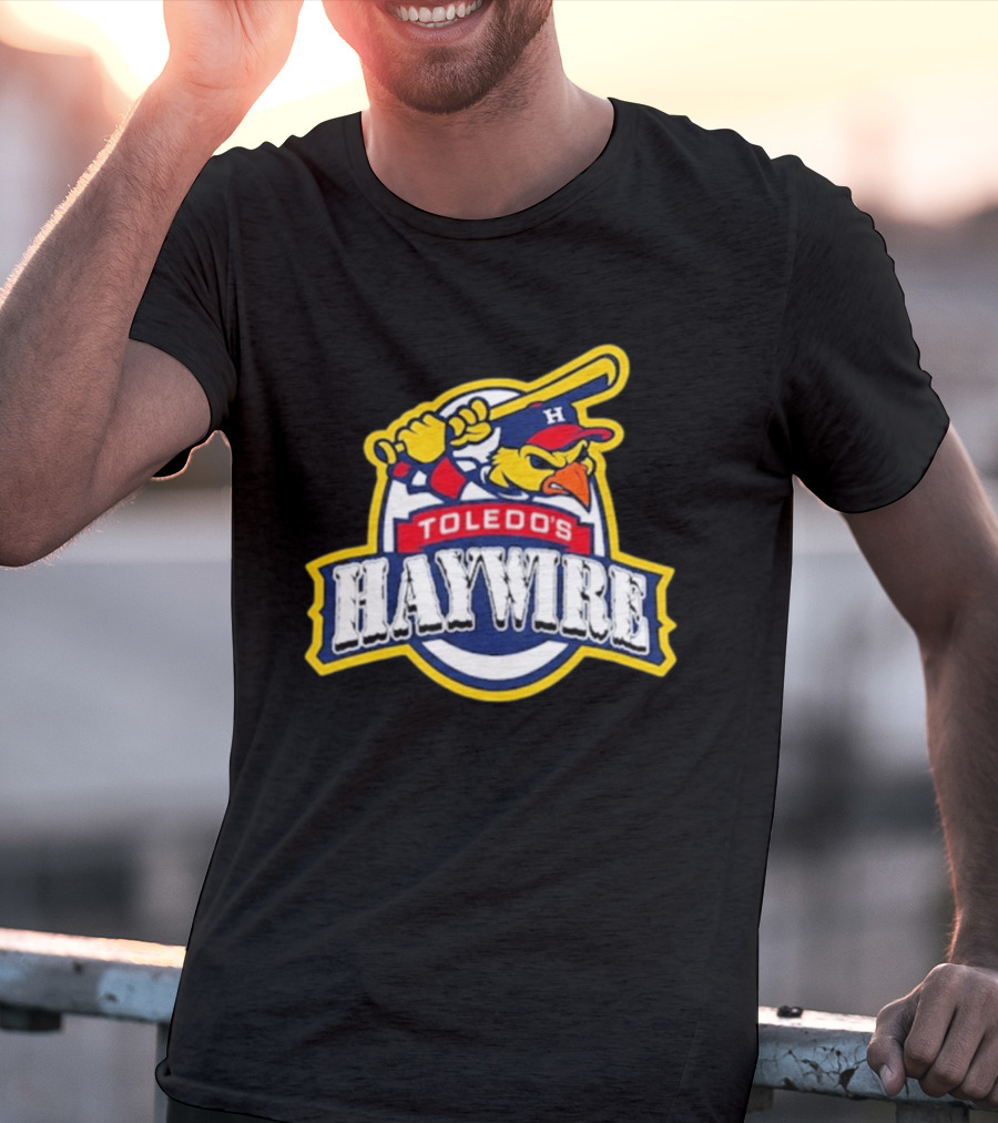 Toledo's Haywire Baseball Mascot With Bat And Cap H T-Shirt