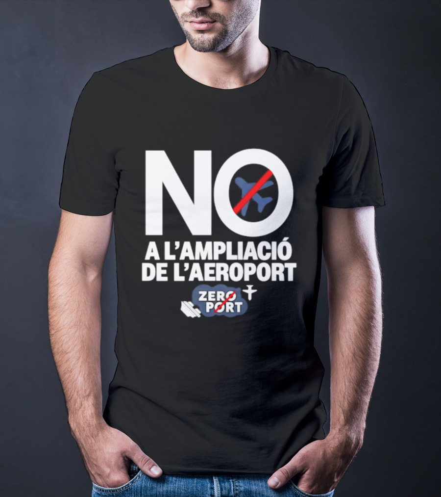 No A L'Ampliació De L'Aeroport Zero Port Avió Creuat T-Shirt