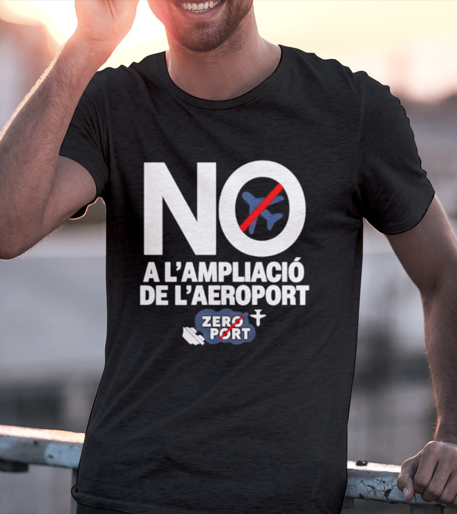 No A L'Ampliació De L'Aeroport Zero Port Avió Creuat T-Shirt