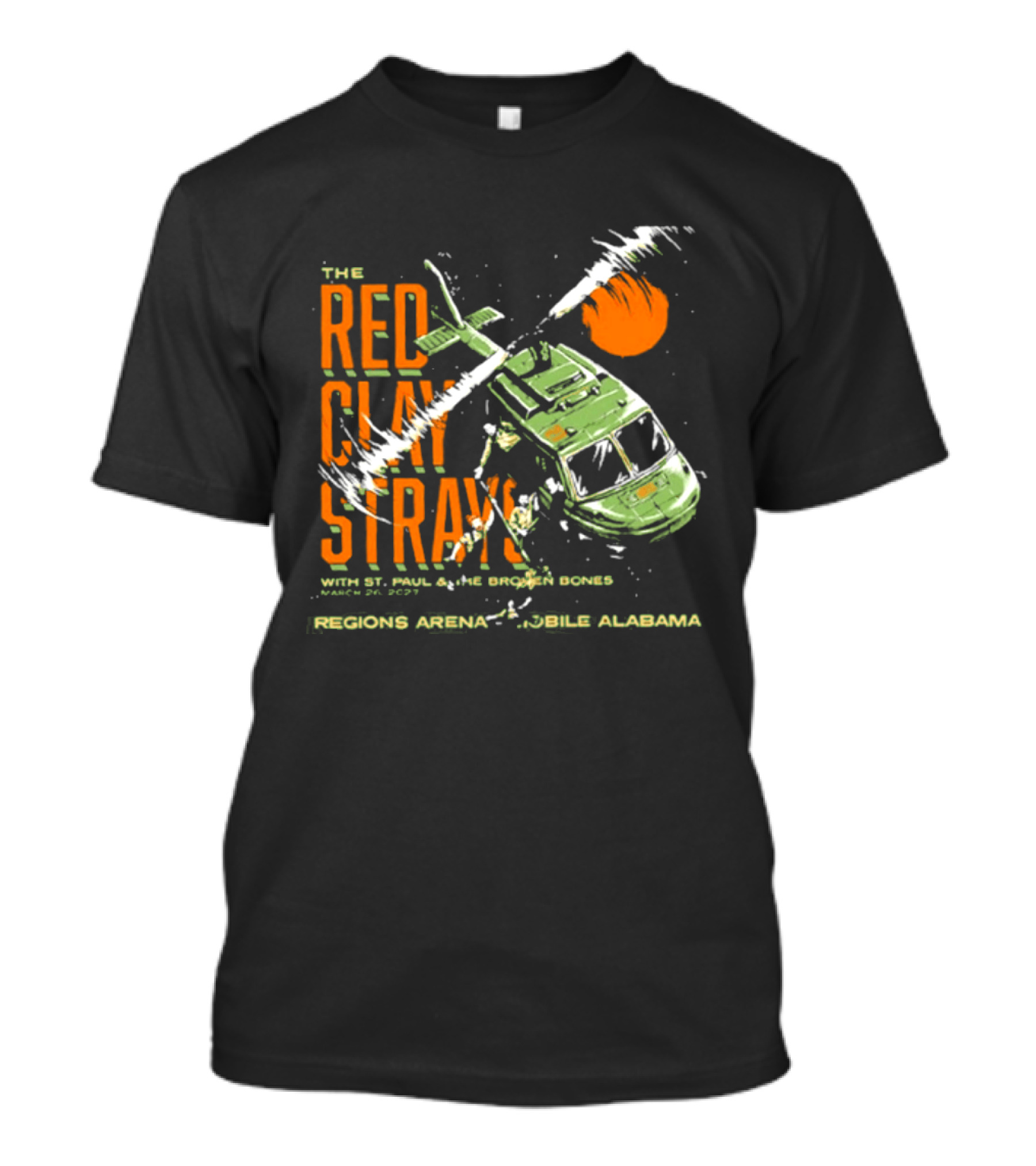 The Red Clay Strays With St. Paul & The Broken Bones Helicopter March 26 2027 Regions Arena Mobile Alabama T-Shirt