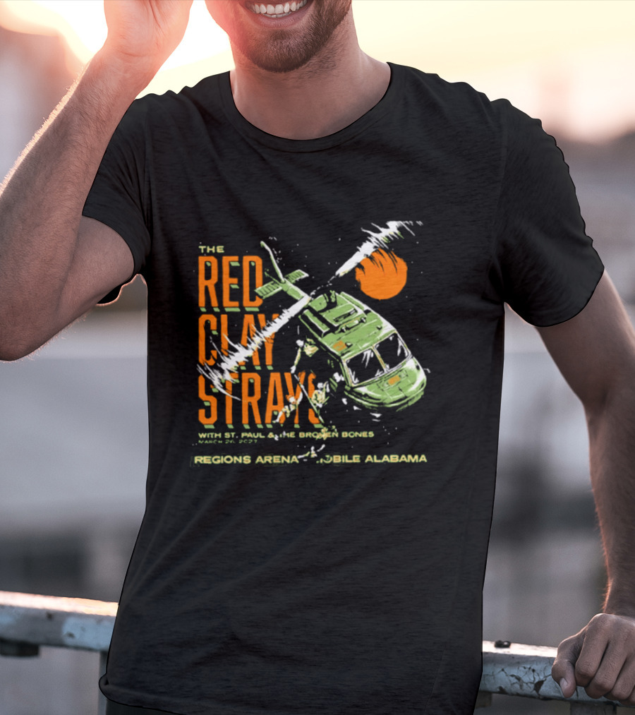 The Red Clay Strays With St. Paul & The Broken Bones Helicopter March 26 2027 Regions Arena Mobile Alabama T-Shirt
