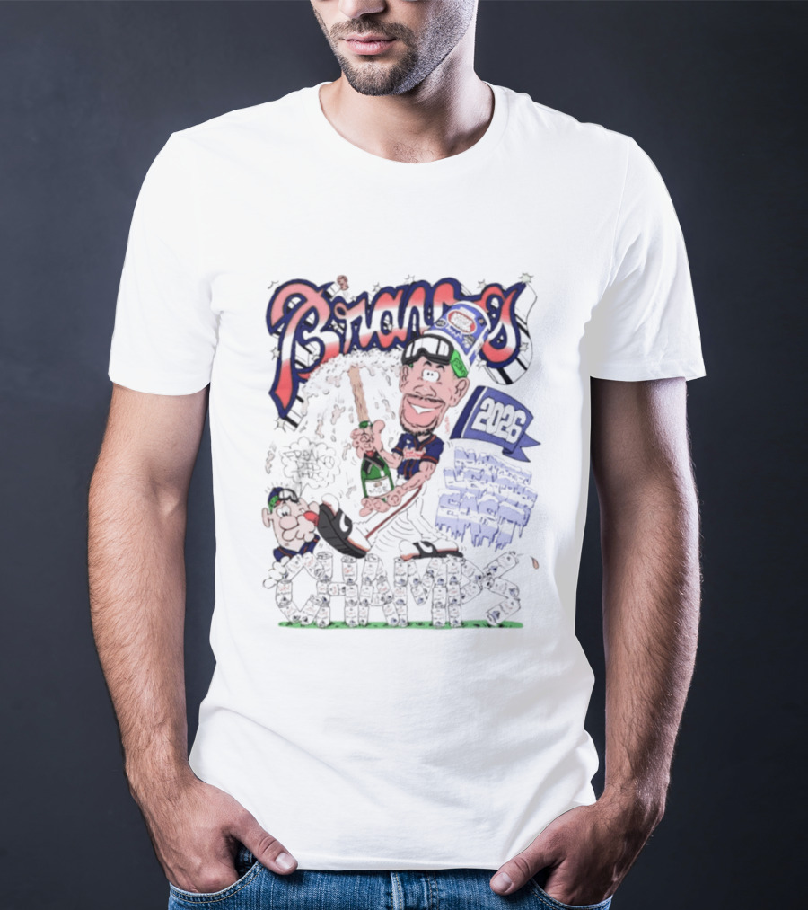 Atlanta Braves 2026 Champs National League East Caricatures Baseball T-Shirt