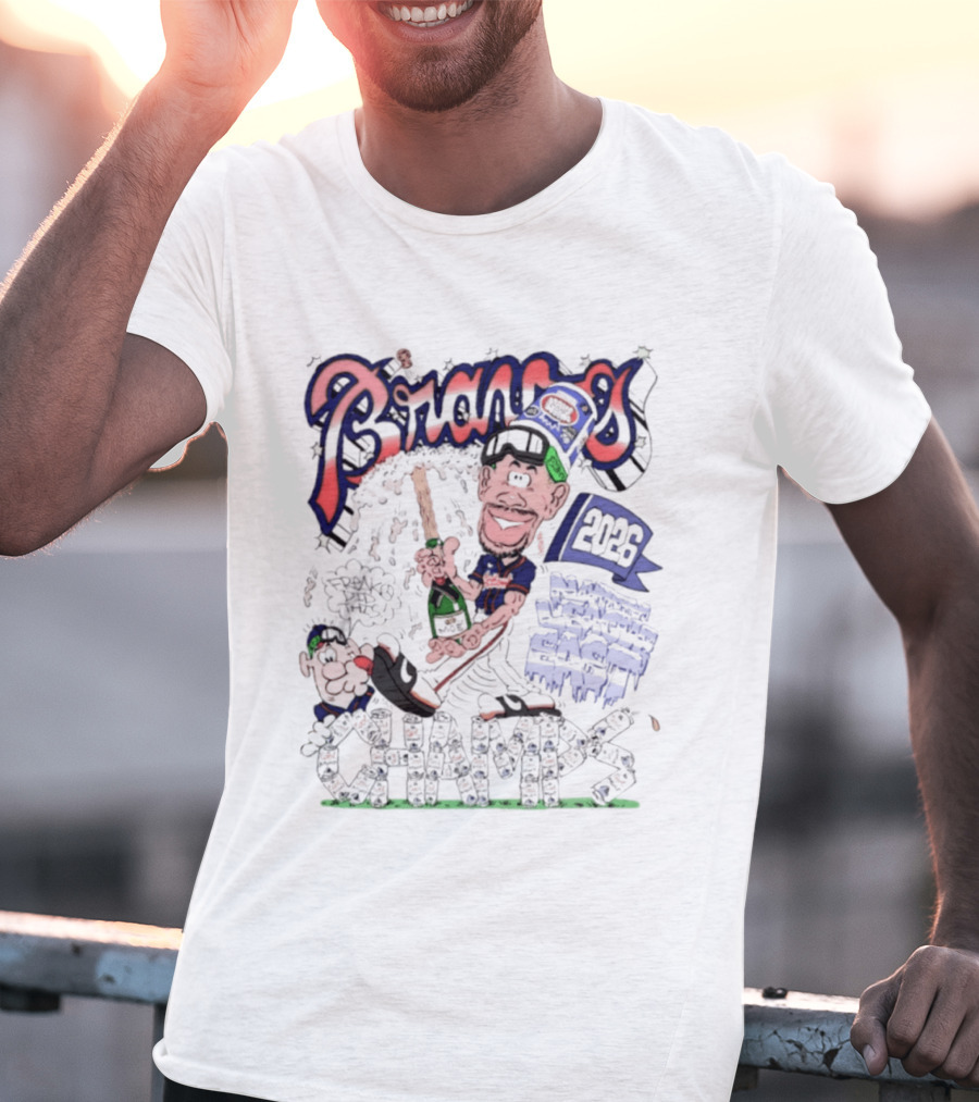 Atlanta Braves 2026 Champs National League East Caricatures Baseball T-Shirt