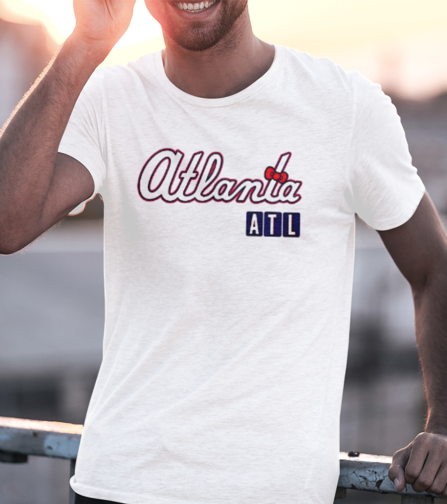 Atlanta Braves Hello Kitty ATL 2026 Baseball Cartoon Collaboration T-Shirt