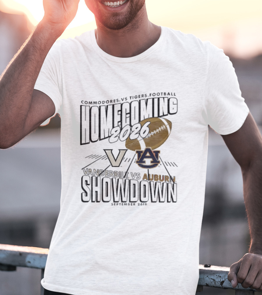 Auburn Vs Vanderbilt Tigers Commodores Homecoming 2026 September Showdown T-Shirt