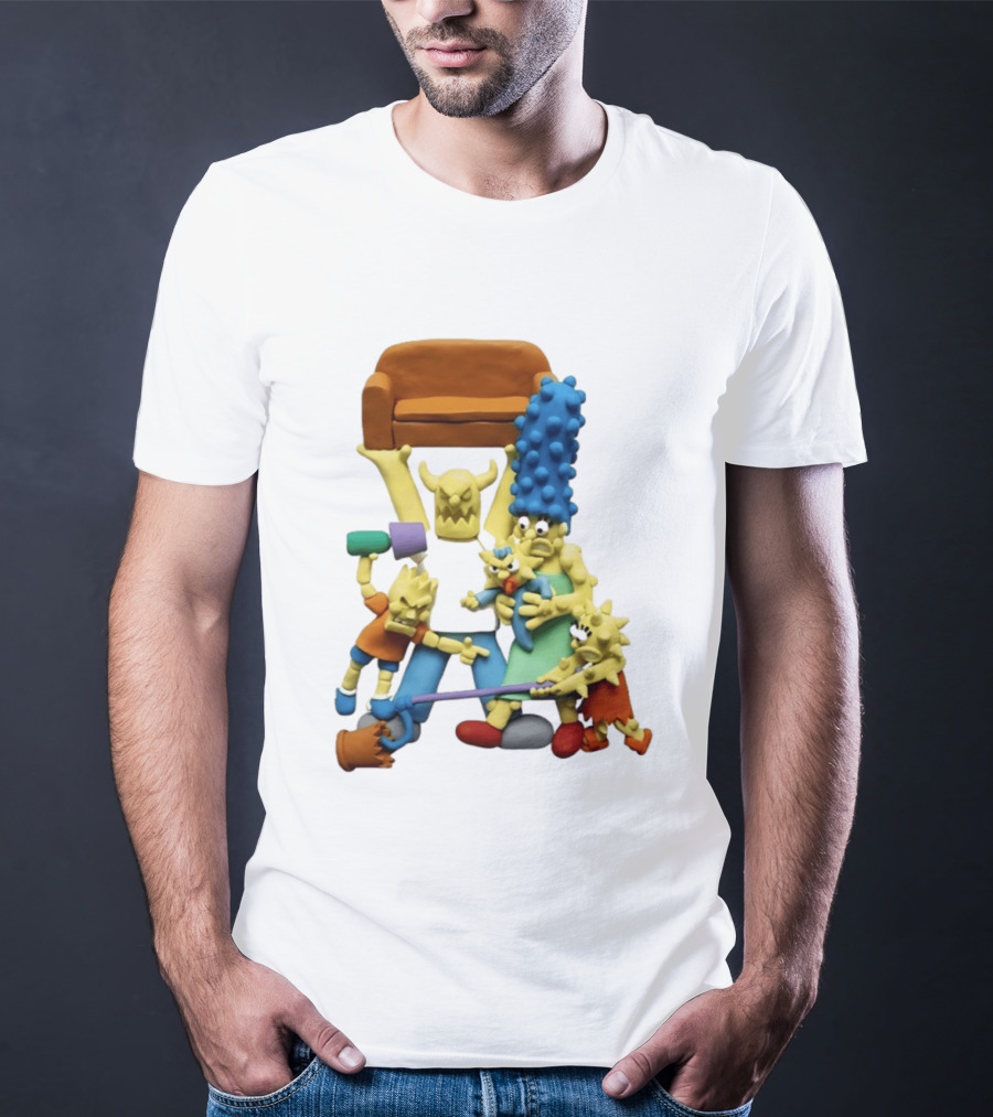 Couch Gag Sculpted Family Chaos Iconic Animation T-Shirt