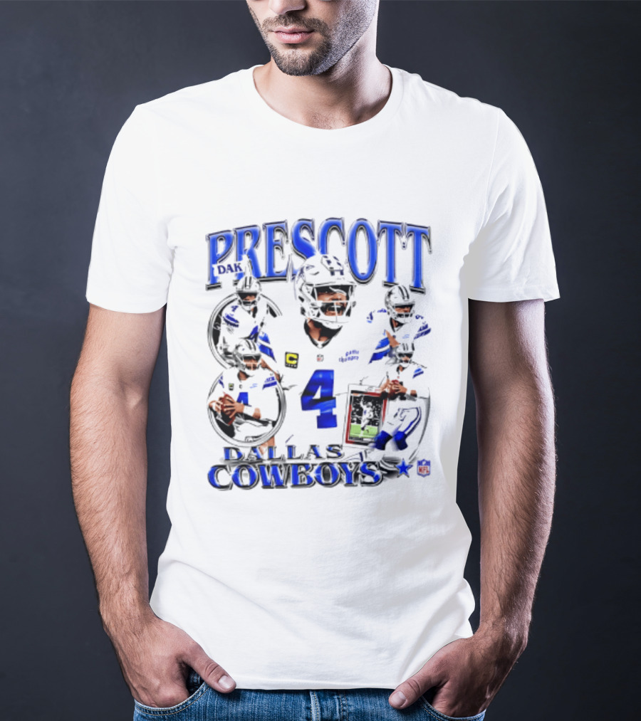 Prescott 4 Dallas Cowboys Player Collage 2026 T-Shirt