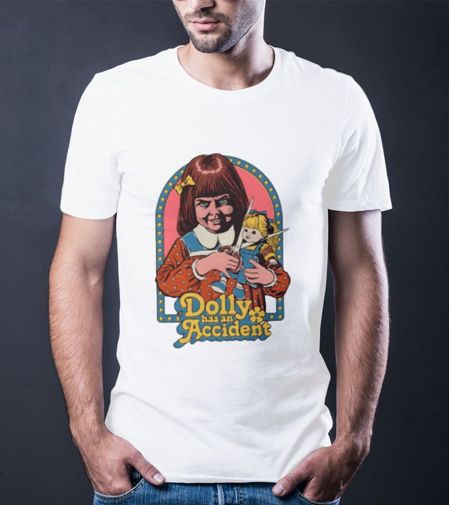 Dolly Has An Accident Creepy Doll Steven Rhodes T-Shirt