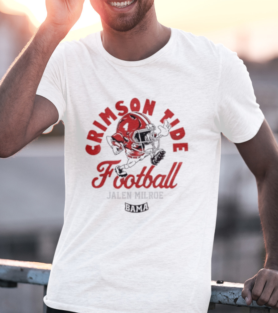 Crimson Tide Football Jalen Milroe Helmet T-Shirt