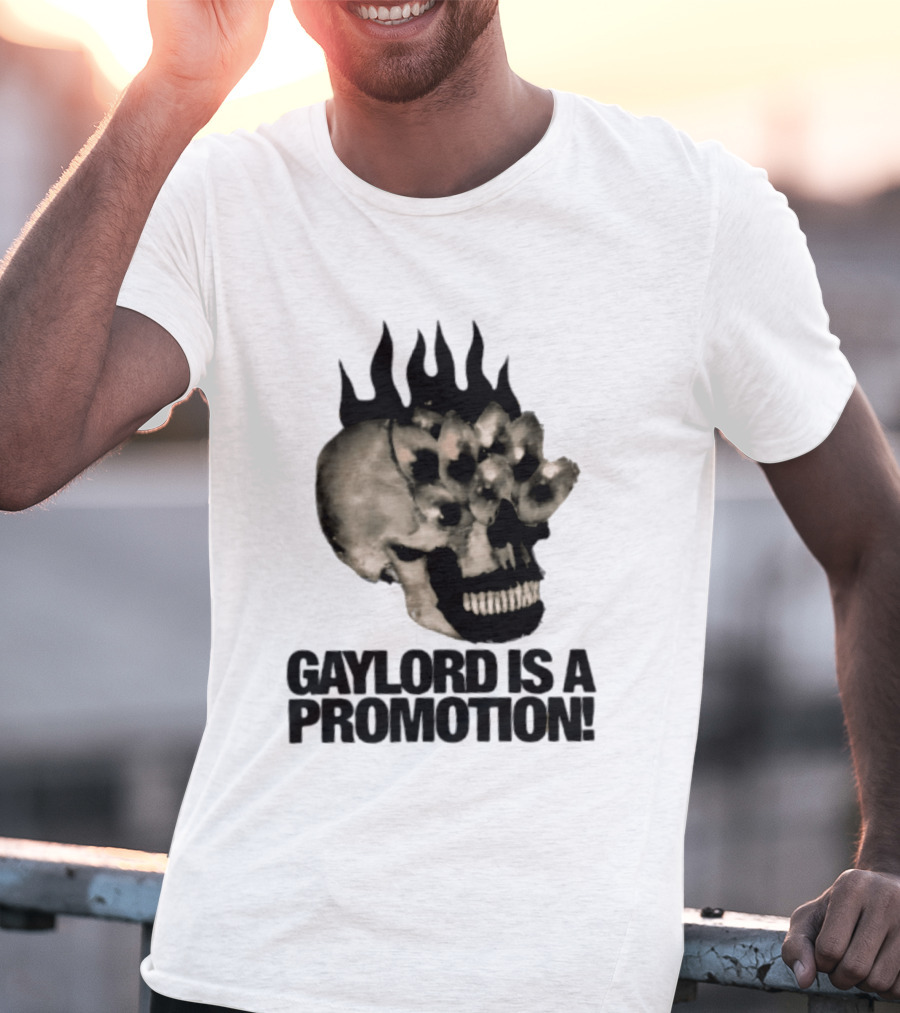 Gaylord Is A Promotion Skull Flamed Spikes Sarcastic T-Shirt