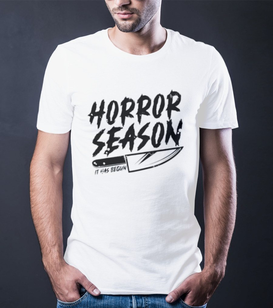Horror Season It Has Begun Scary Halloween Knife T-Shirt