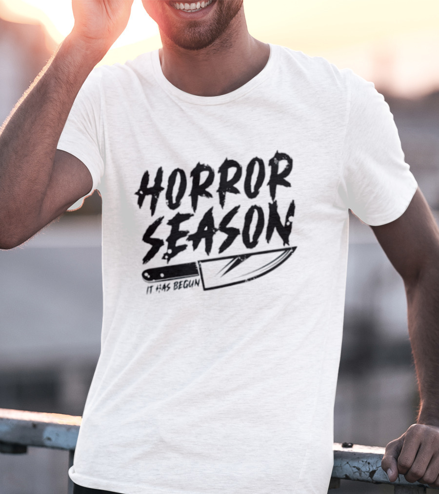 Horror Season It Has Begun Scary Halloween Knife T-Shirt