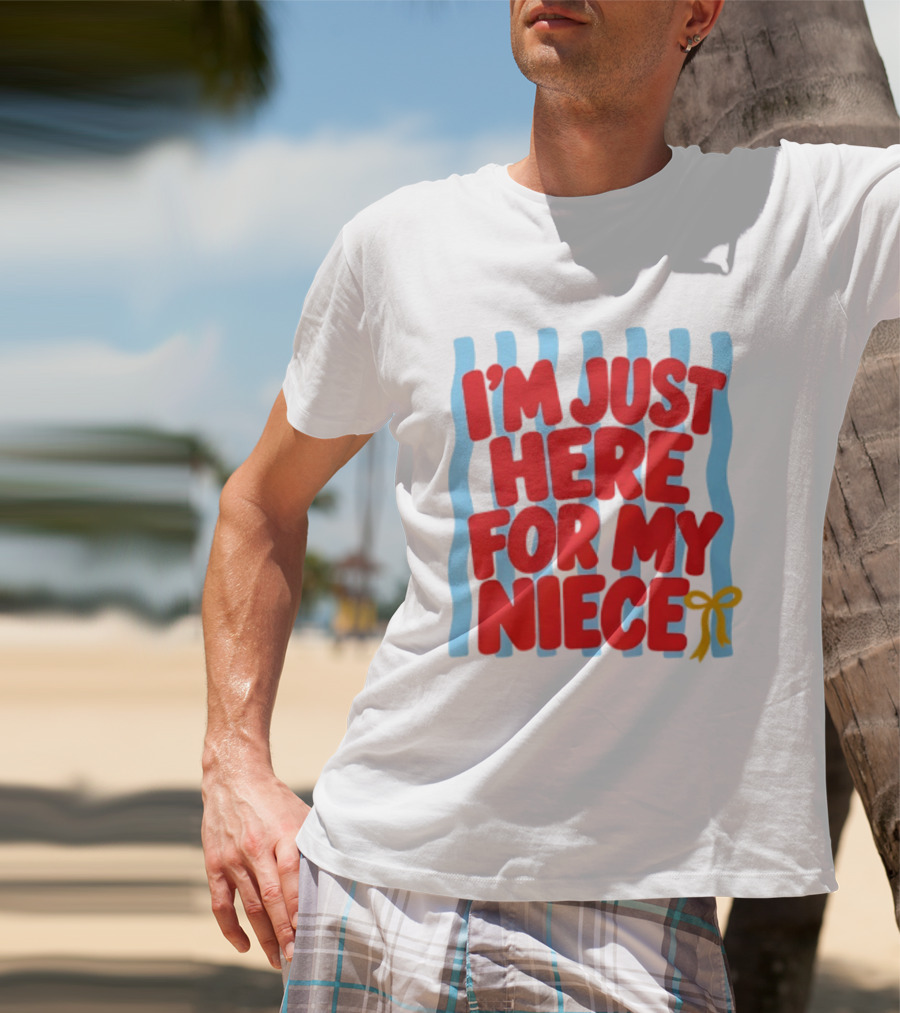 I'm Just Here For My Niece Family Bonding Cute Bow T-Shirt