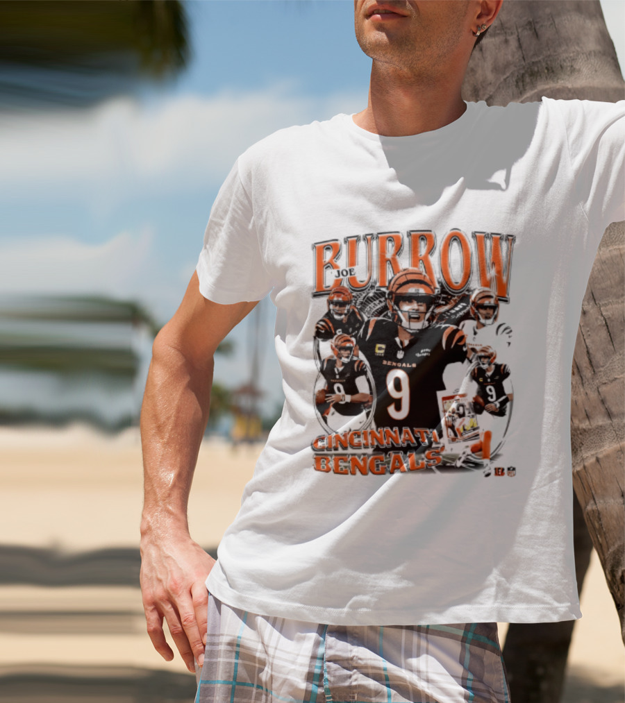 Burrow Cincinnati Bengals 9 Player Collage 2026 T-Shirt