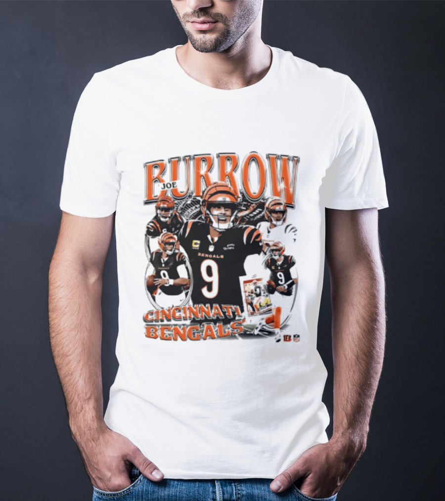 Burrow Cincinnati Bengals 9 Player Collage 2026 T-Shirt