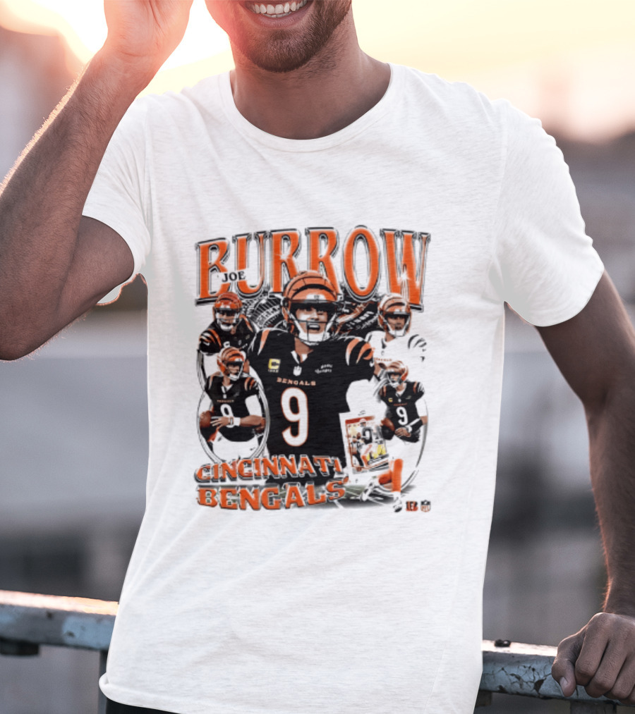 Burrow Cincinnati Bengals 9 Player Collage 2026 T-Shirt