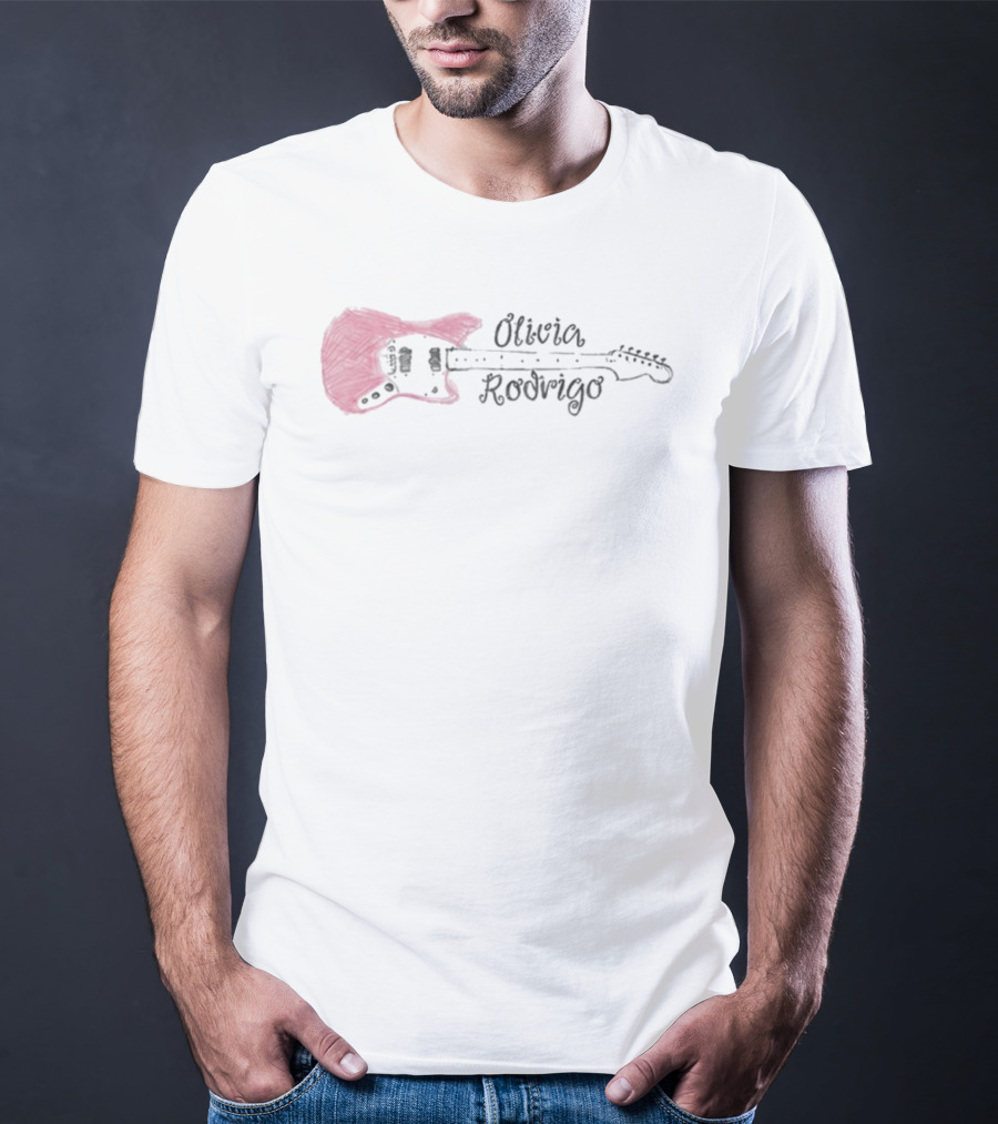 Olivia Rodrigo Pink Guitar Youth T-Shirt