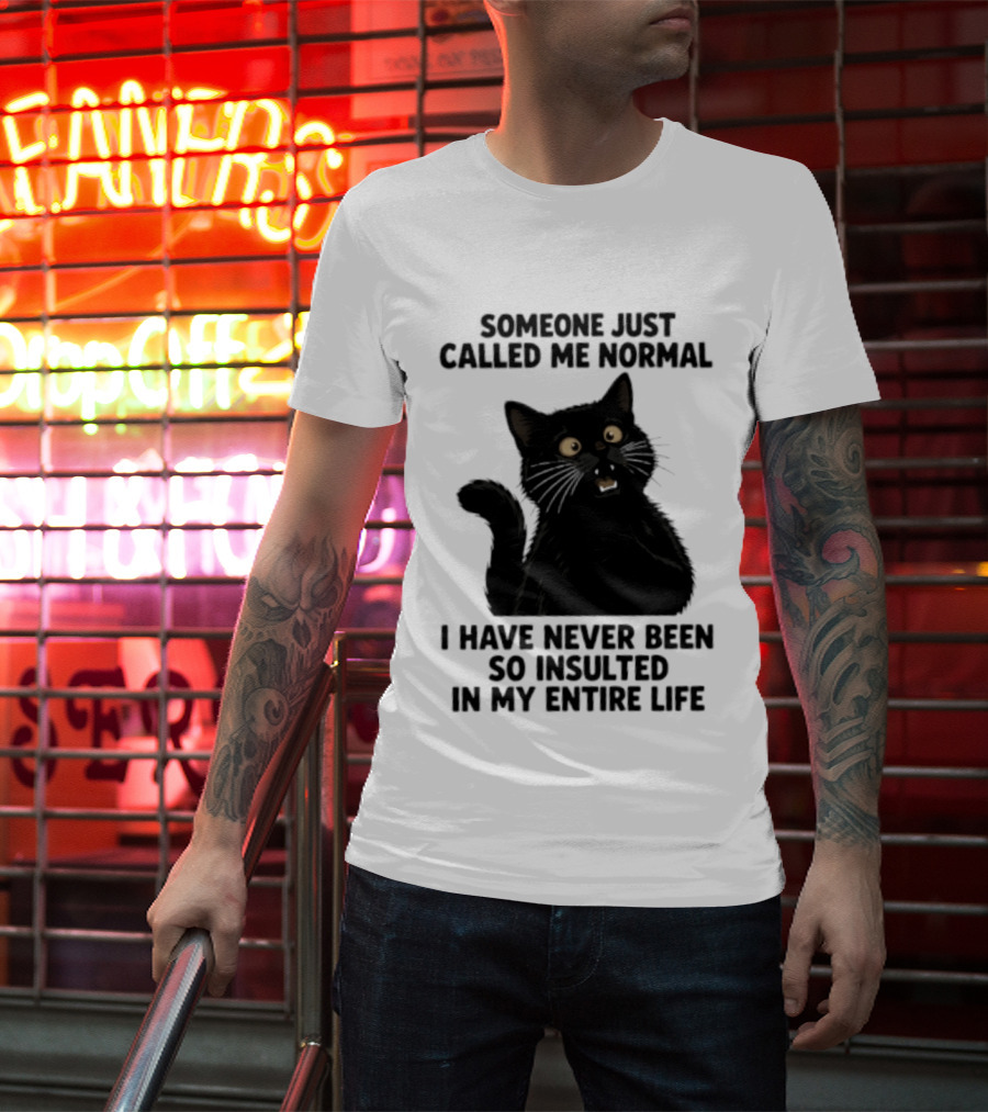 Someone Just Called Me Normal Black Cat Humor Never Been So Insulted In My Entire Life T-Shirt