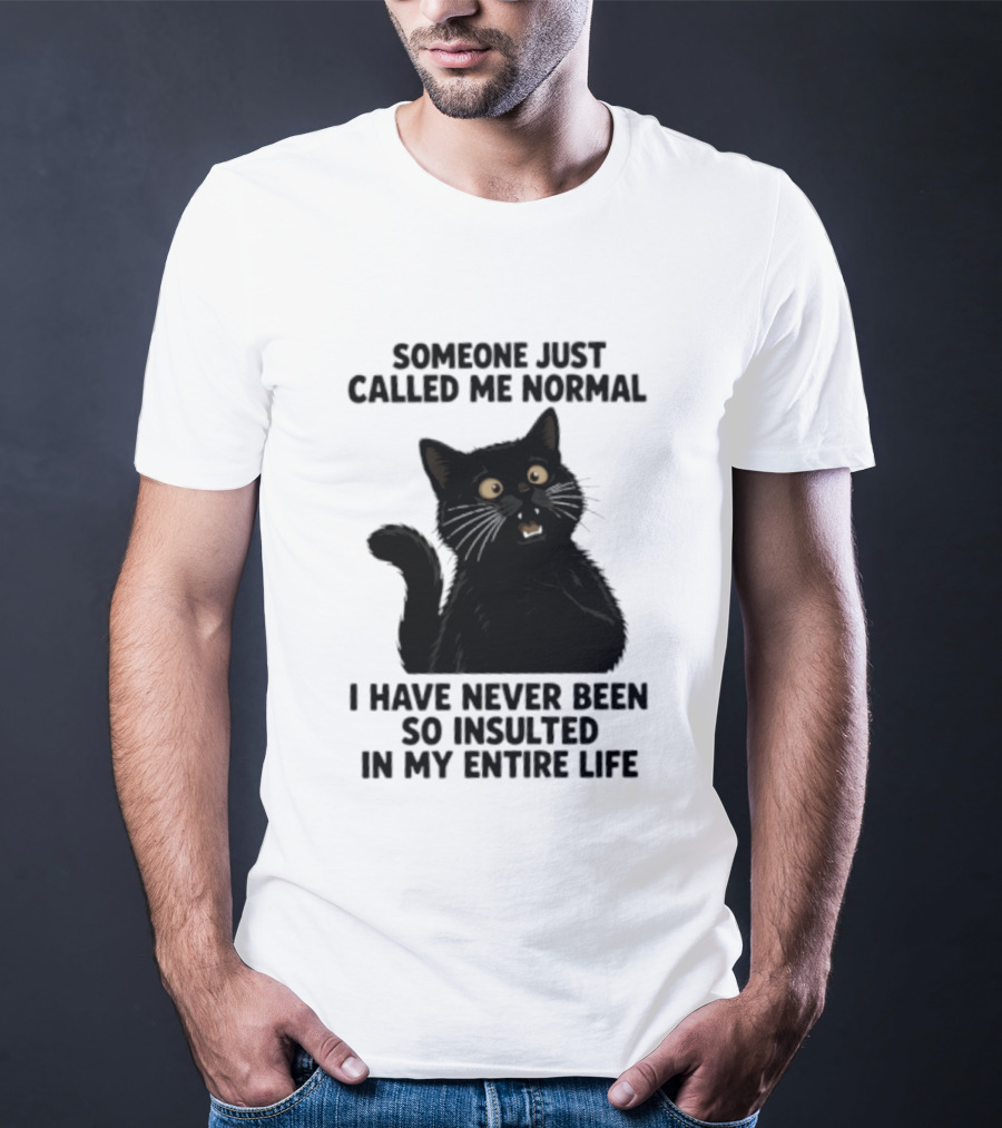 Someone Just Called Me Normal Black Cat Humor Never Been So Insulted In My Entire Life T-Shirt