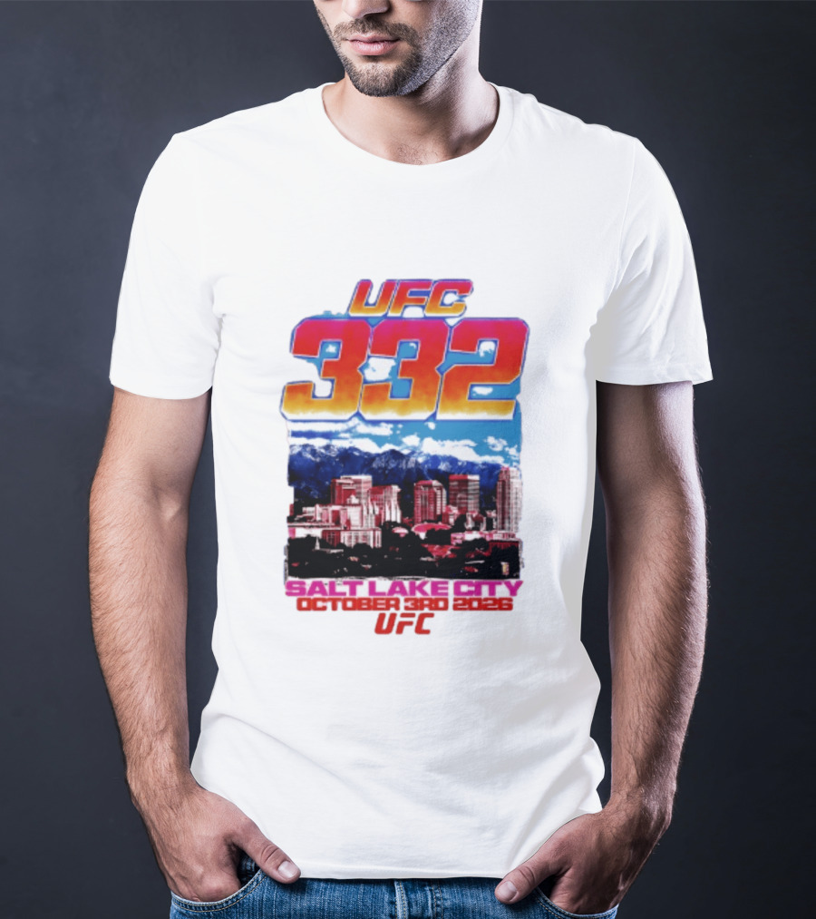 UFC 332 Salt Lake City October 3rd 2026 Urban Skyline Event T-Shirt
