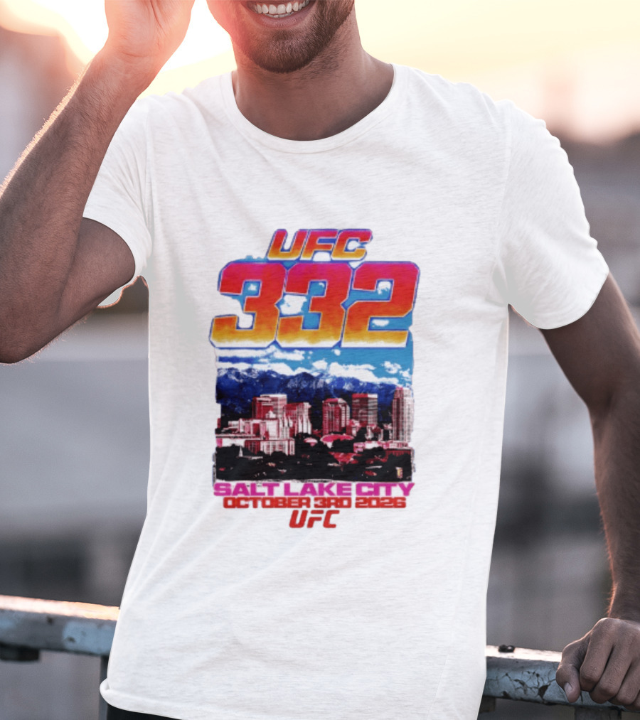 UFC 332 Salt Lake City October 3rd 2026 Urban Skyline Event T-Shirt