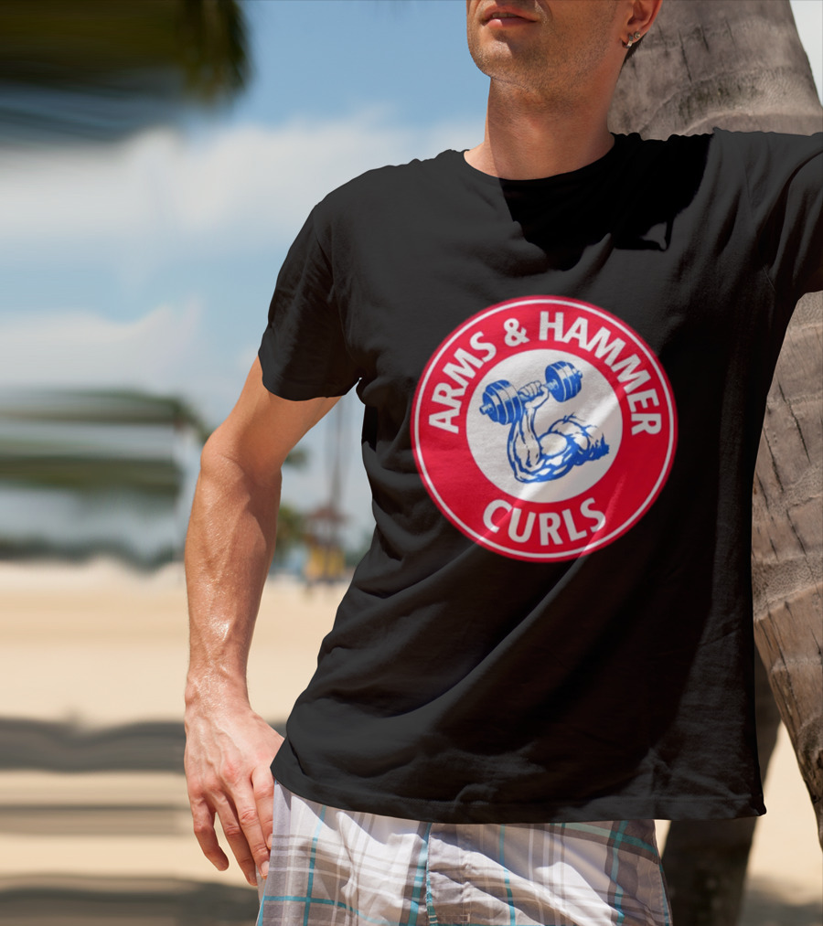 Arms And Hammer Curls Gym Weightlifting Dumbbell Muscle Training T-Shirt