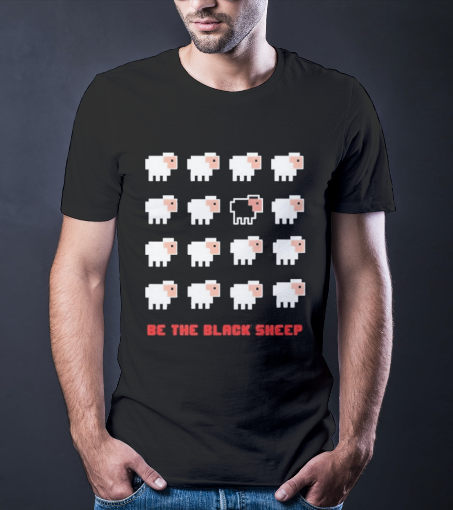 Be The Black Sheep Pixel Art Individualism Unique Lamb T-Shirt