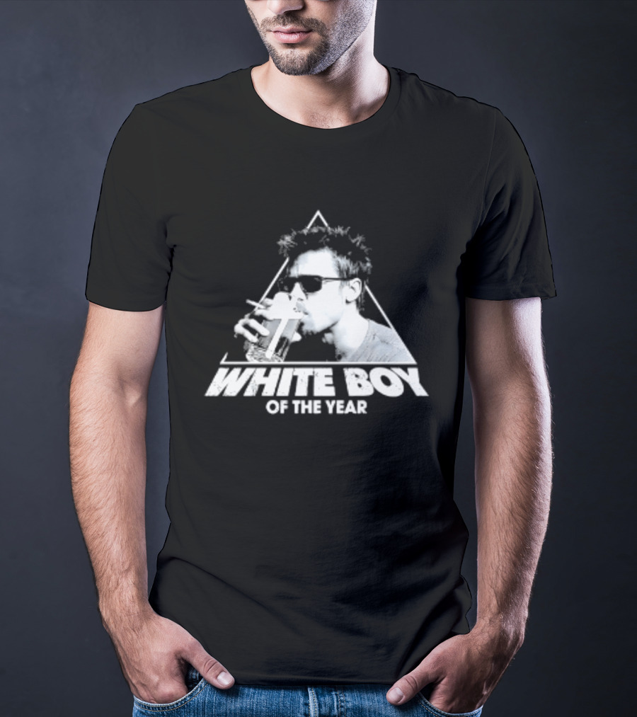 White Boy Of The Year Brad Pitt Fight Club Smoking And Beer T-Shirt