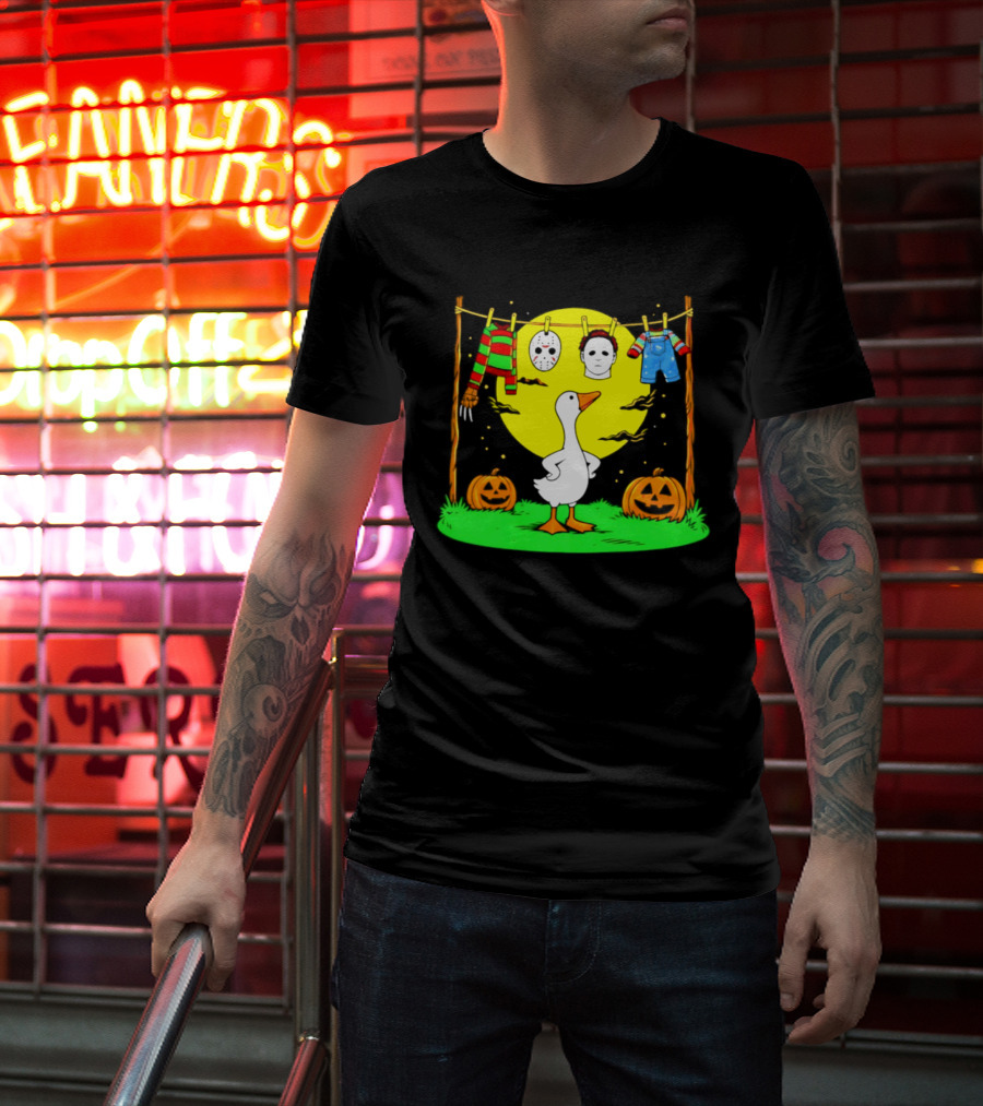 Goose Horror Halloween '26 Pumpkin Jason Freddy Chucky Outfits T-Shirt