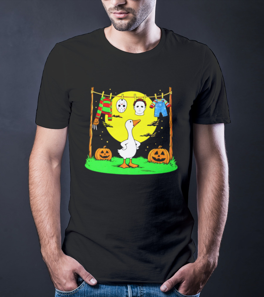 Goose Horror Halloween '26 Pumpkin Jason Freddy Chucky Outfits T-Shirt