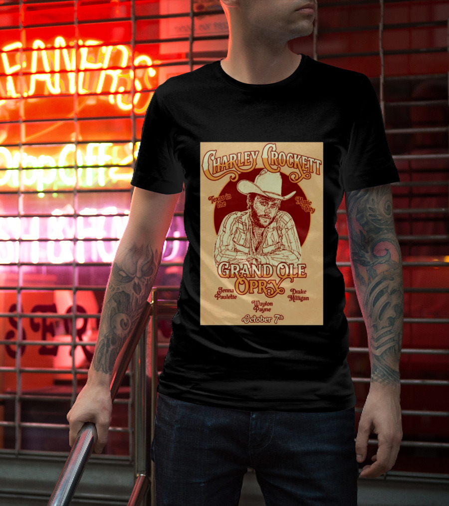 Charley Crockett Grand Ole Opry Nashville October 7 Texas In The Music City T-Shirt
