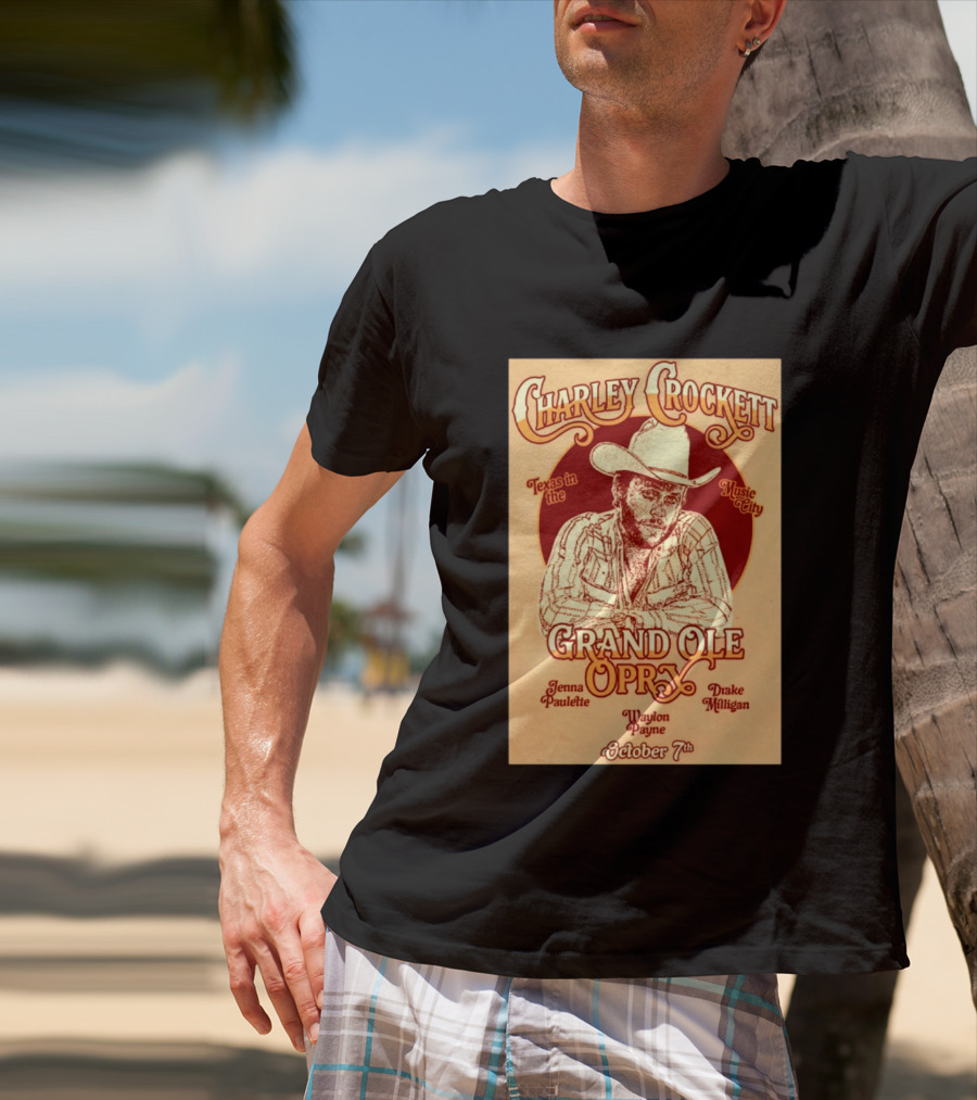 Charley Crockett Grand Ole Opry Nashville October 7 Texas In The Music City T-Shirt