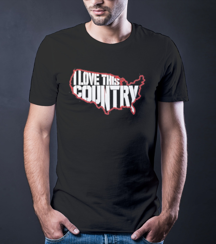 I Love This Country United States Map T-Shirt