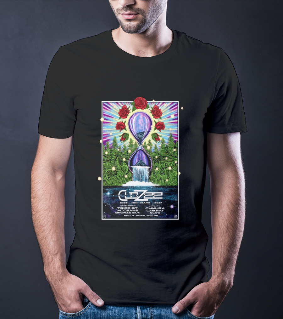 CloZee New Year's Eve 2026 2027 Portland Oregon Realm Event Featuring Trip St MZG Enzi Chad Chmura Labrat Supertask Comisar T-Shirt