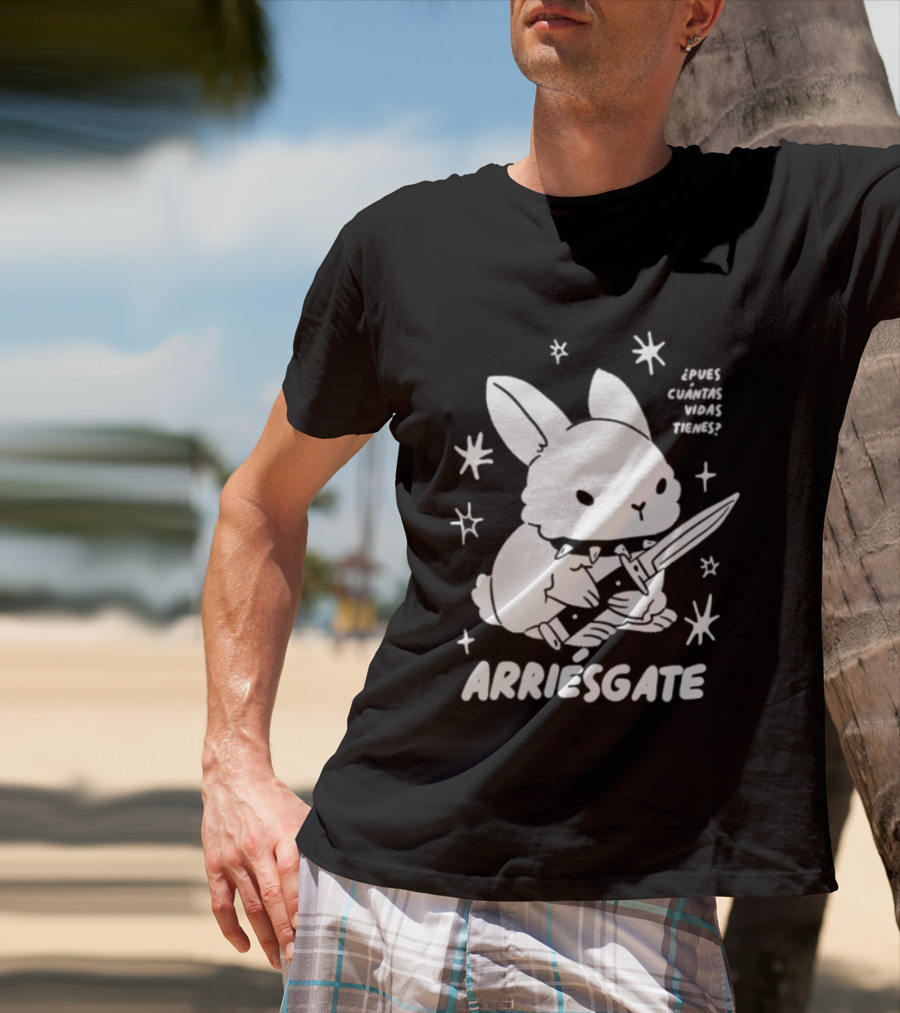 Dulce Nopronto ¿Pues Cuántas Vidas Tienes Arriésgate Conejo Cuchillo Kawaii Estrellas T-Shirt