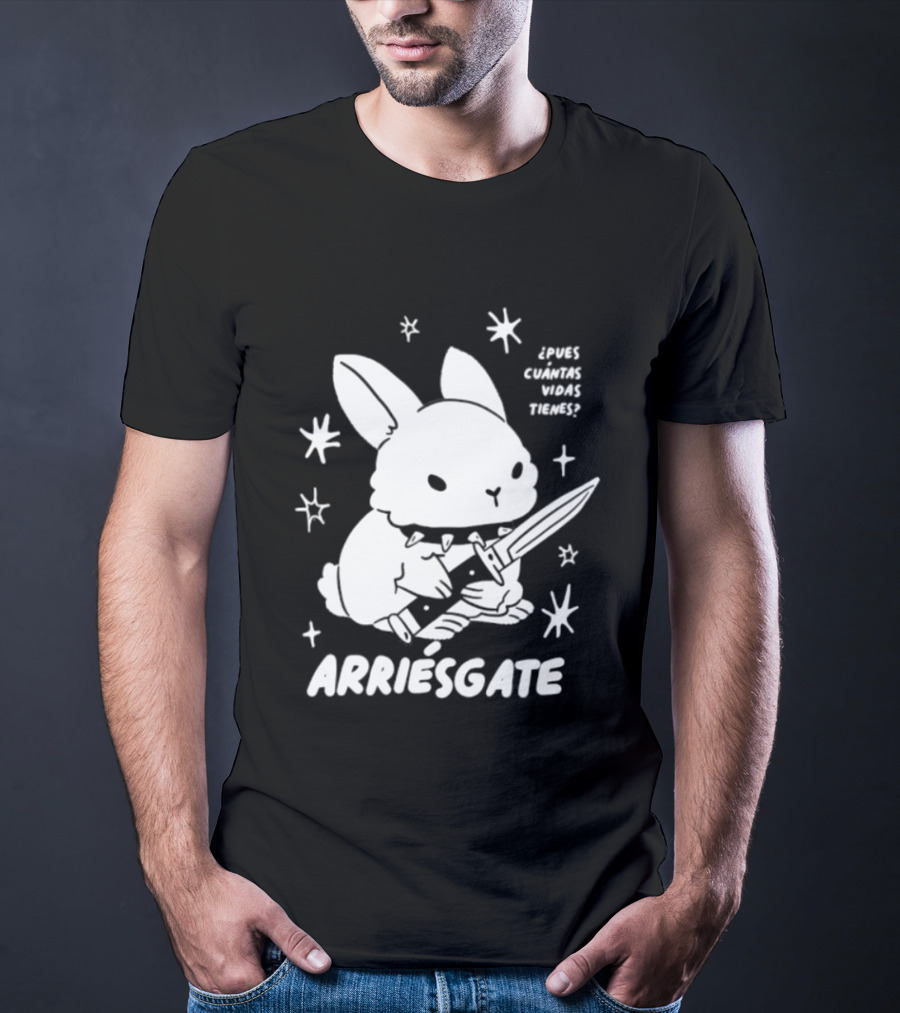 Dulce Nopronto ¿Pues Cuántas Vidas Tienes Arriésgate Conejo Cuchillo Kawaii Estrellas T-Shirt