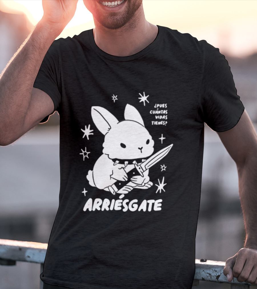 Dulce Nopronto ¿Pues Cuántas Vidas Tienes Arriésgate Conejo Cuchillo Kawaii Estrellas T-Shirt