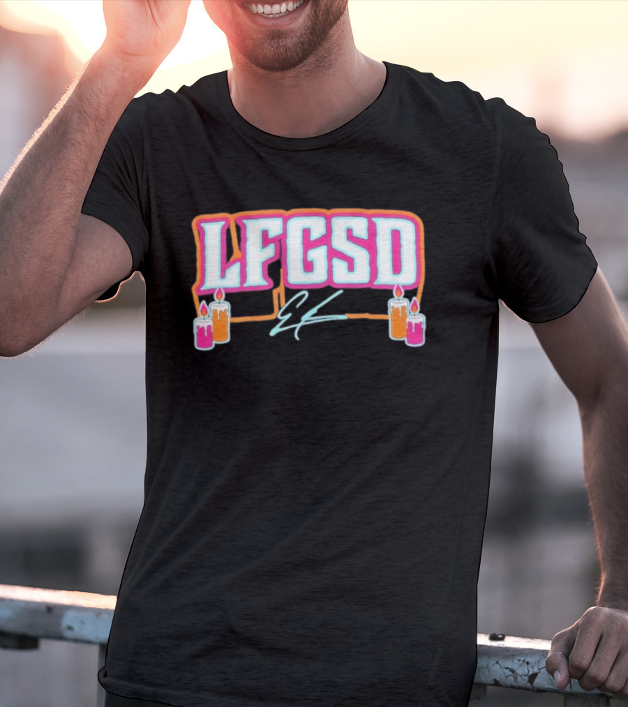 LFGSD Ethan San Diego Padres Candles T-Shirt