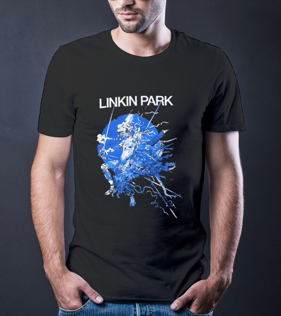 Linkin Park Katsuya Terada Blue Abstract Art Collaboration T-Shirt