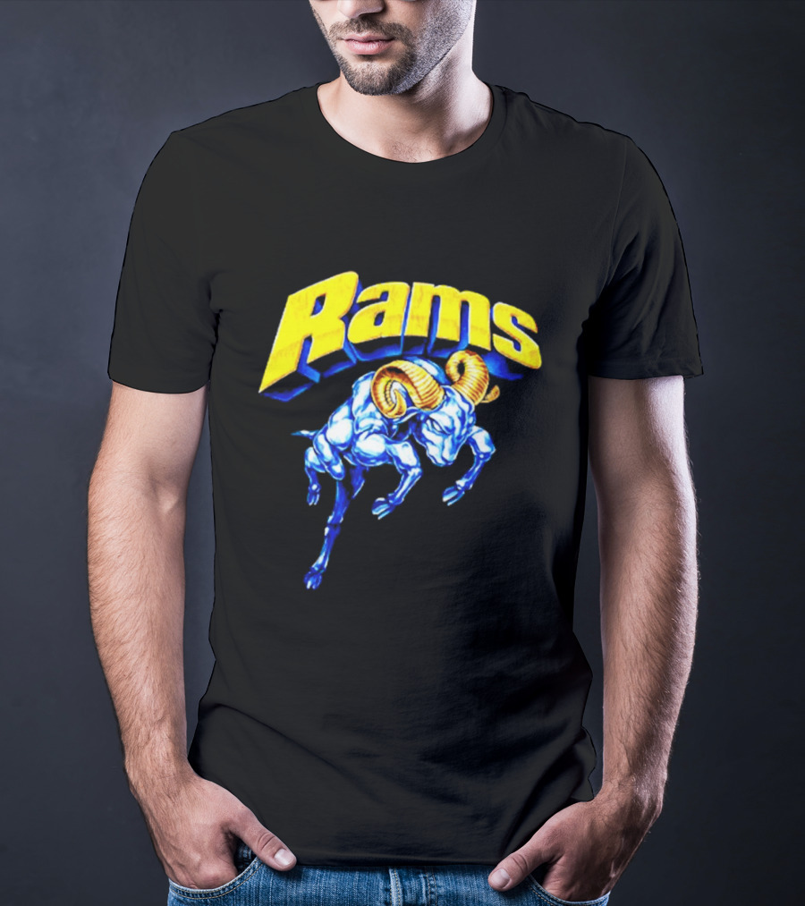 Rams Blue Horn Sports Los Angeles Fan T-Shirt