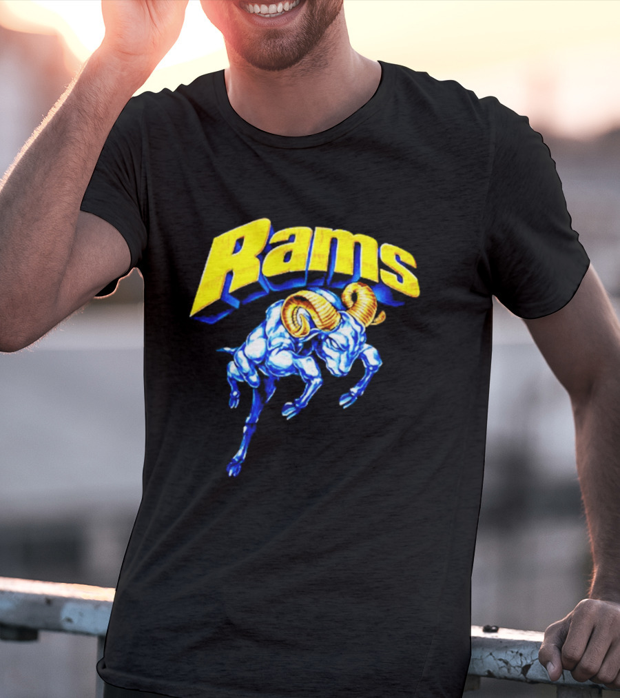 Rams Blue Horn Sports Los Angeles Fan T-Shirt