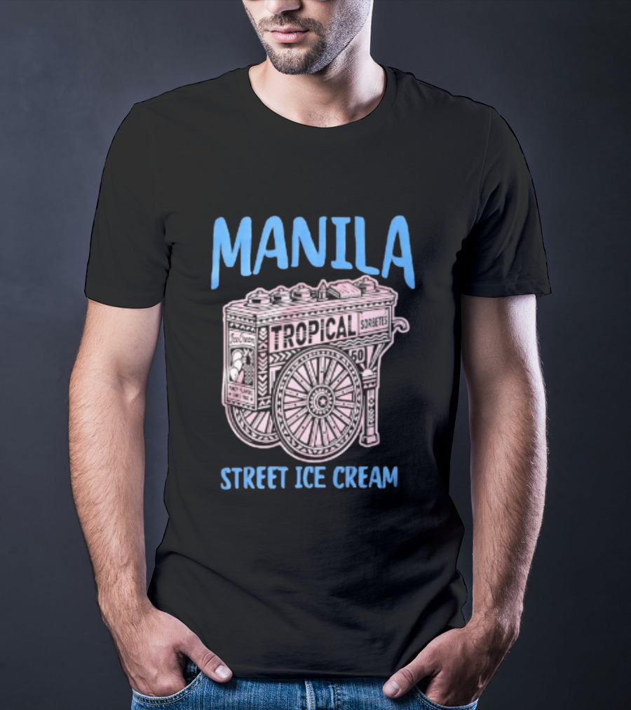 Manila Tropical Sorbetes Vintage Cart Street Ice Cream T-Shirt
